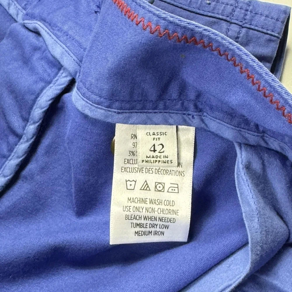 Robert Graham Shorts Mens‎ 42 Blue Classic Fit Stretch Casual Chino Flat Front